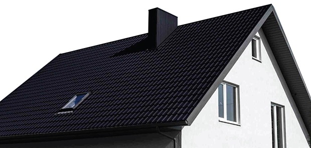 Kunststof dakpanplaten in de kleur zwart